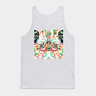 kraken in orange madness in the ocean ecopop kaiju Tank Top